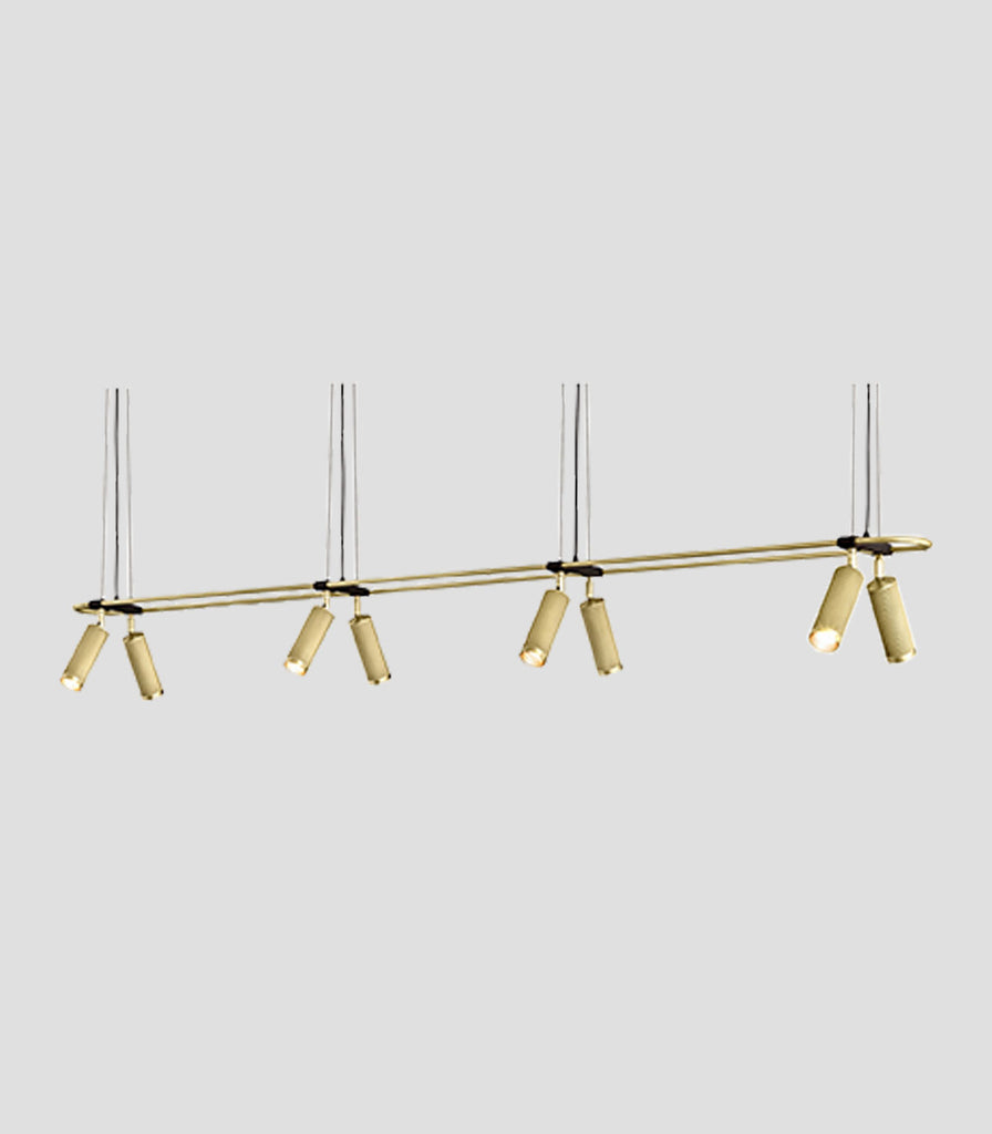 J. Adams & Co. Spot 8lt Pendant Light in Satin Brass/Suspension Wire