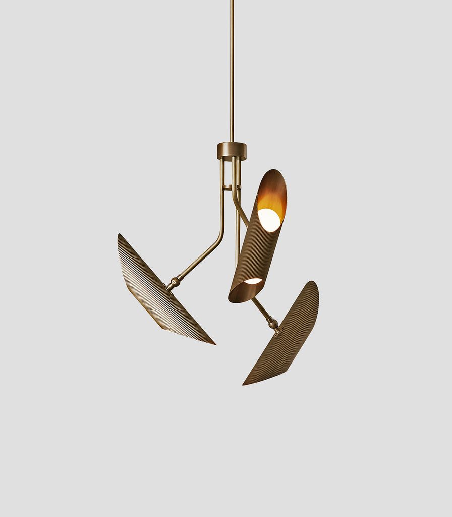  J. Adams & Co. Vector Pendant Light in Antique Brass