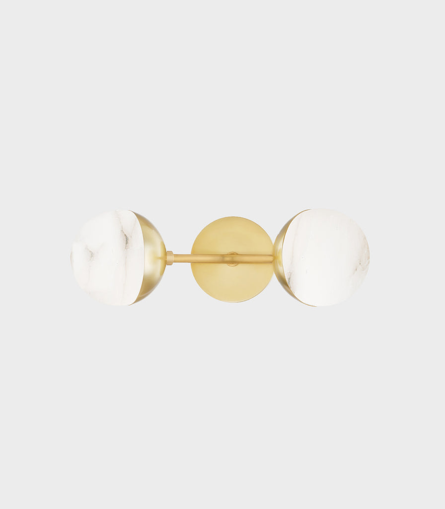 Hudson Valley Saratoga Wall Light in Aged Brass/Spanish Alabaster