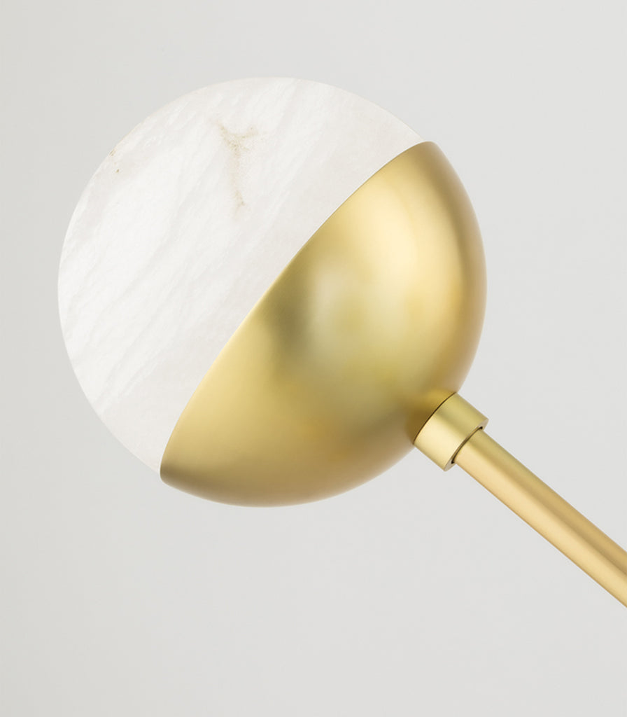 Hudson Valley Saratoga Wall Light in Aged Brass/Spanish Alabaster close up