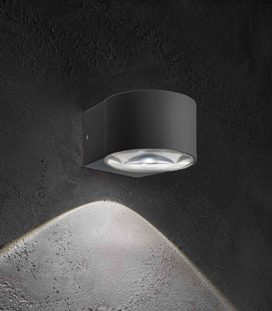 Ai Lati Lens Outdoor Wall Light in Dark Grey / Single