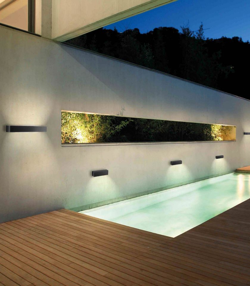 Ai Lati Slat Wall Light featured within a outdoor space