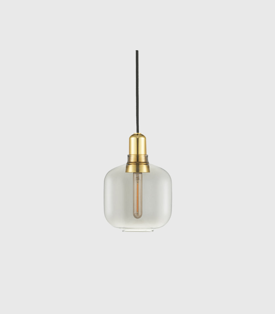 Normann Copenhagen Amp Small Pendant Light in Smoke/Brass