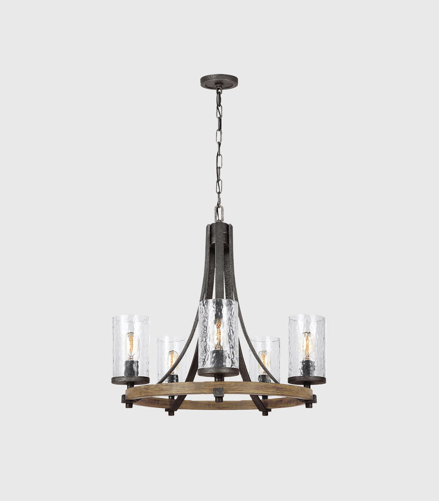 Elstead Angelo 5lt Chandelier in Oak/Slate Grey