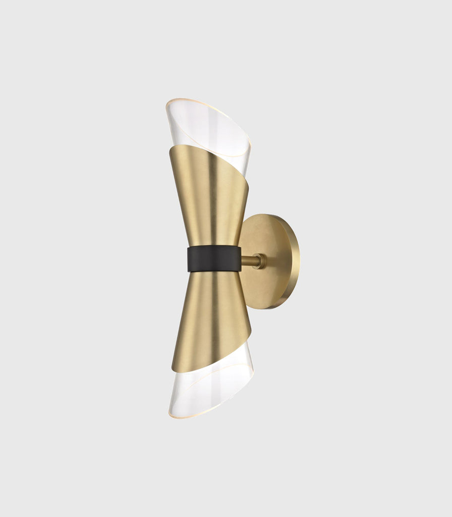 Hudson Valley Angie Double Wall Light in Aged Brass/Black