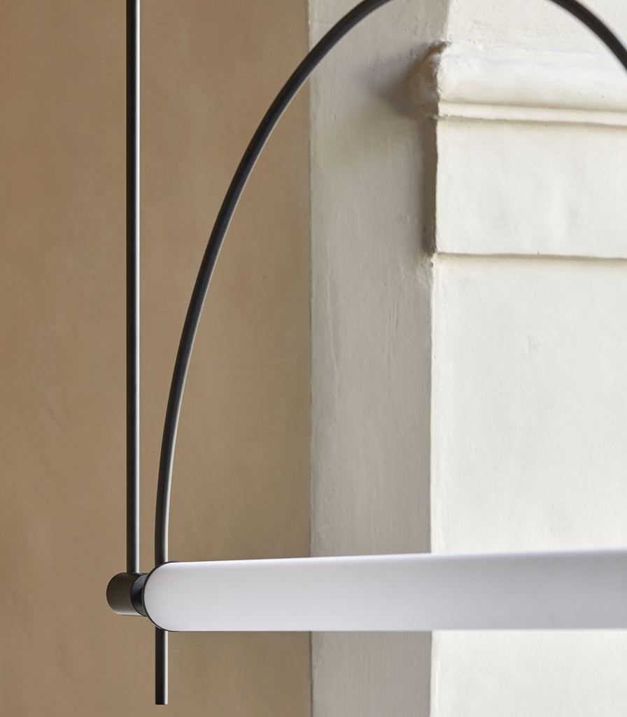 Aromas Arc Pendant Light in Matte Black close up