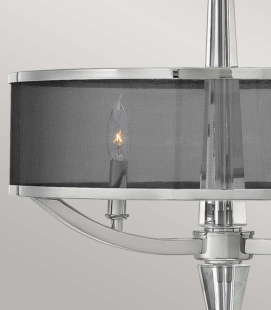 Elstead Ascher 3lt Pendant Light in Polished Nickel close up