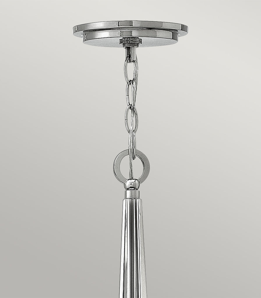 Elstead Ascher 3lt Pendant Light in Polished Nickel close up