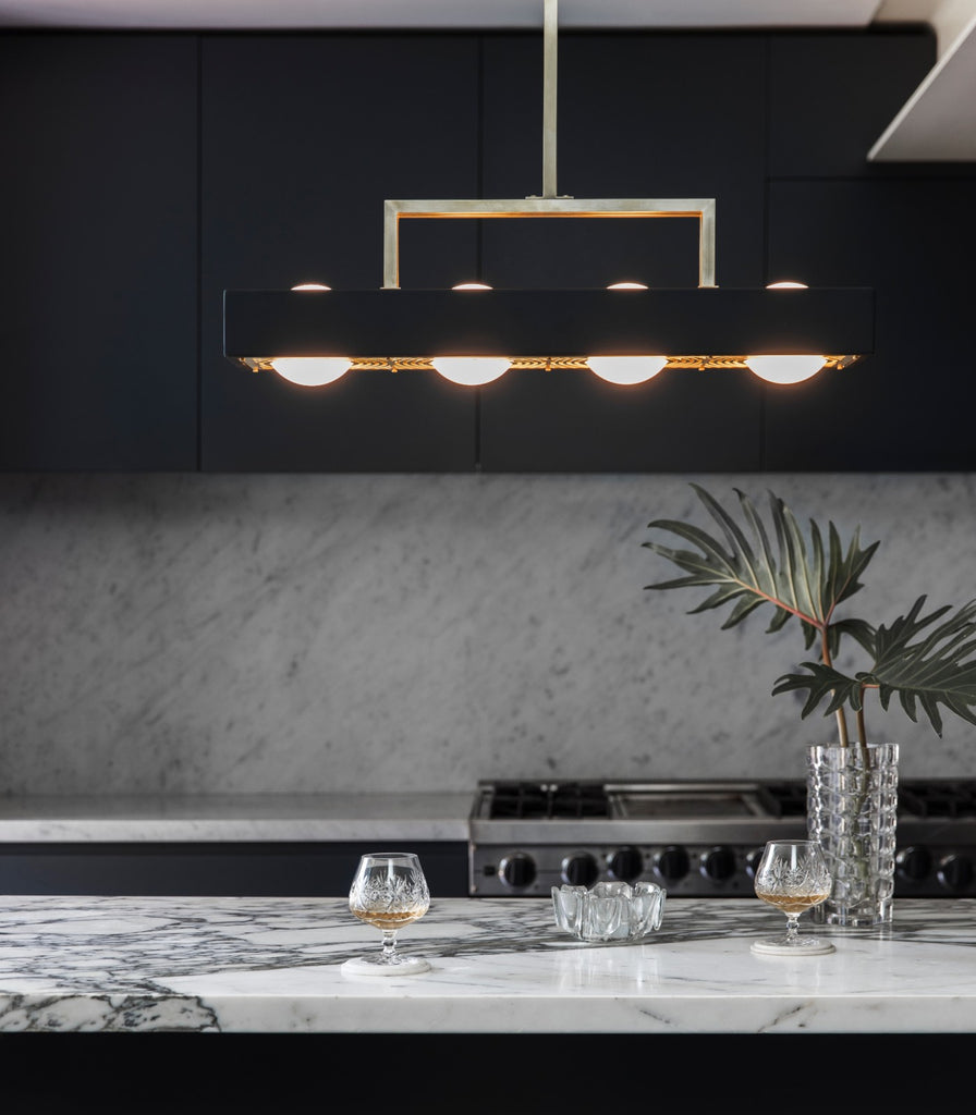 Bert Frank Kernel Pendant Light hanging over a kitchen bench