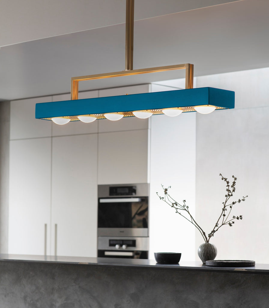 Bert Frank Kernel XL Pendant Light hanging over kitchen bench