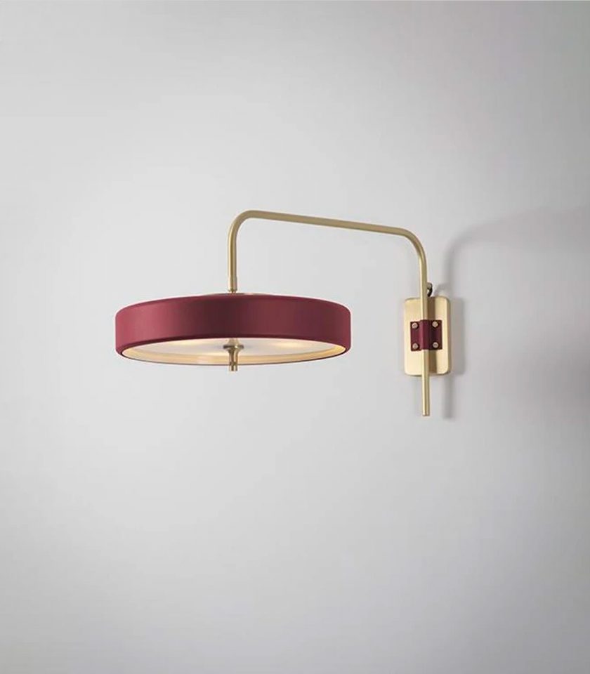 Bert Frank Revolve Wall Light in Oxblood