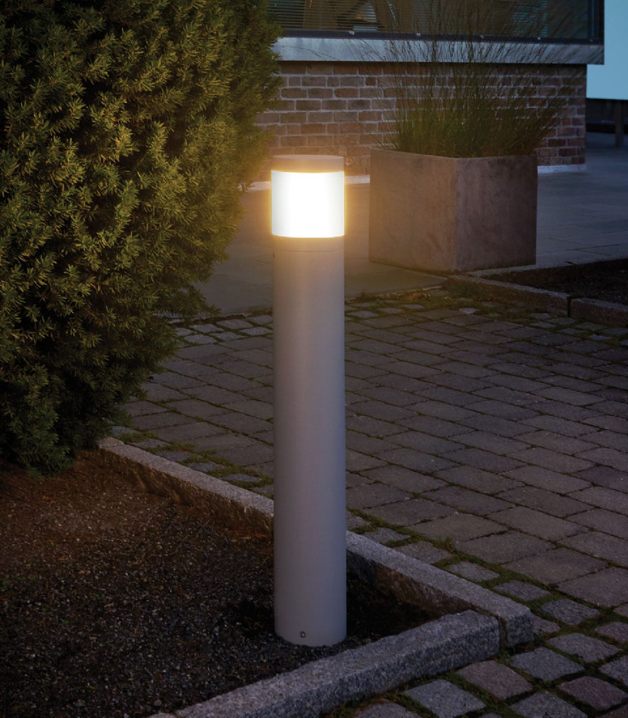 Norlys Lillesand Bollard Light featured within a outdoor space