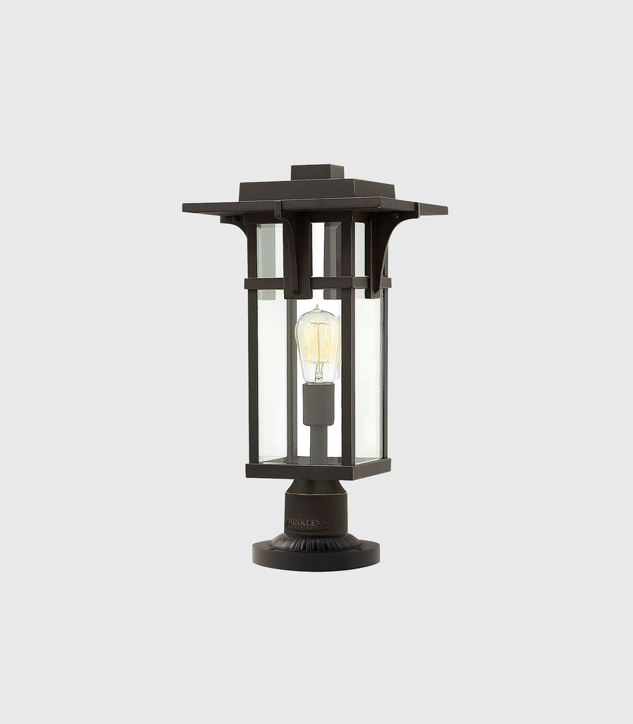 Elstead Manhattan Pedestal Light in Oil Rubbed Bronze /Clear Glass