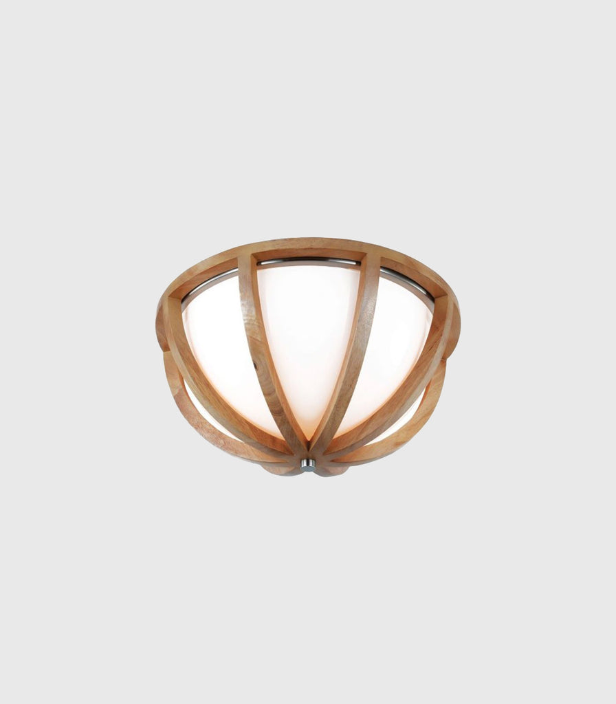 Elstead Allier Ceiling Light in Brushed Steel/Light Wood