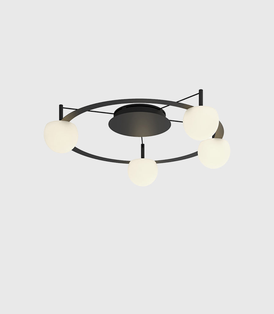 Estiluz Circ Semi-Flush 4lt Ceiling Light in Black