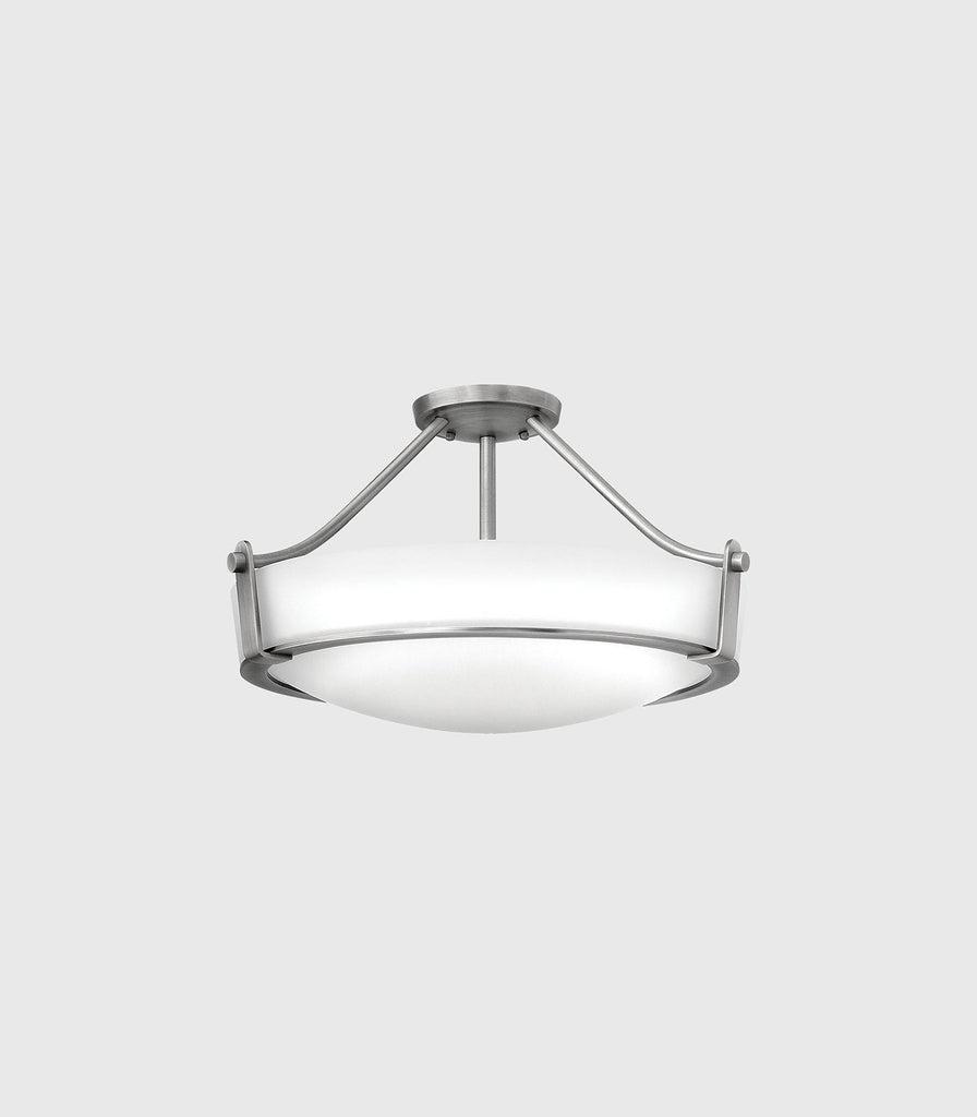 Elstead Hathaway Semi-Flush Ceiling Light in Antique Nickel/Medium