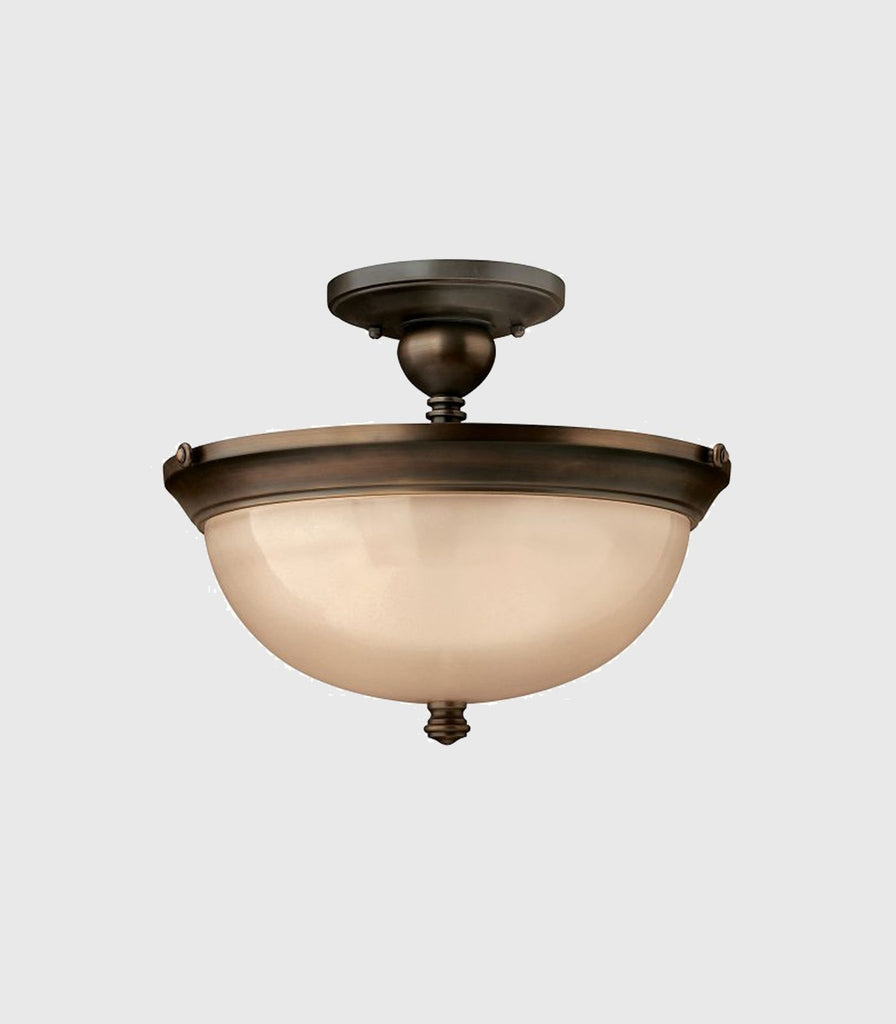 Elstead Mayflower Ceiling Light in Amber/Olde Bronze