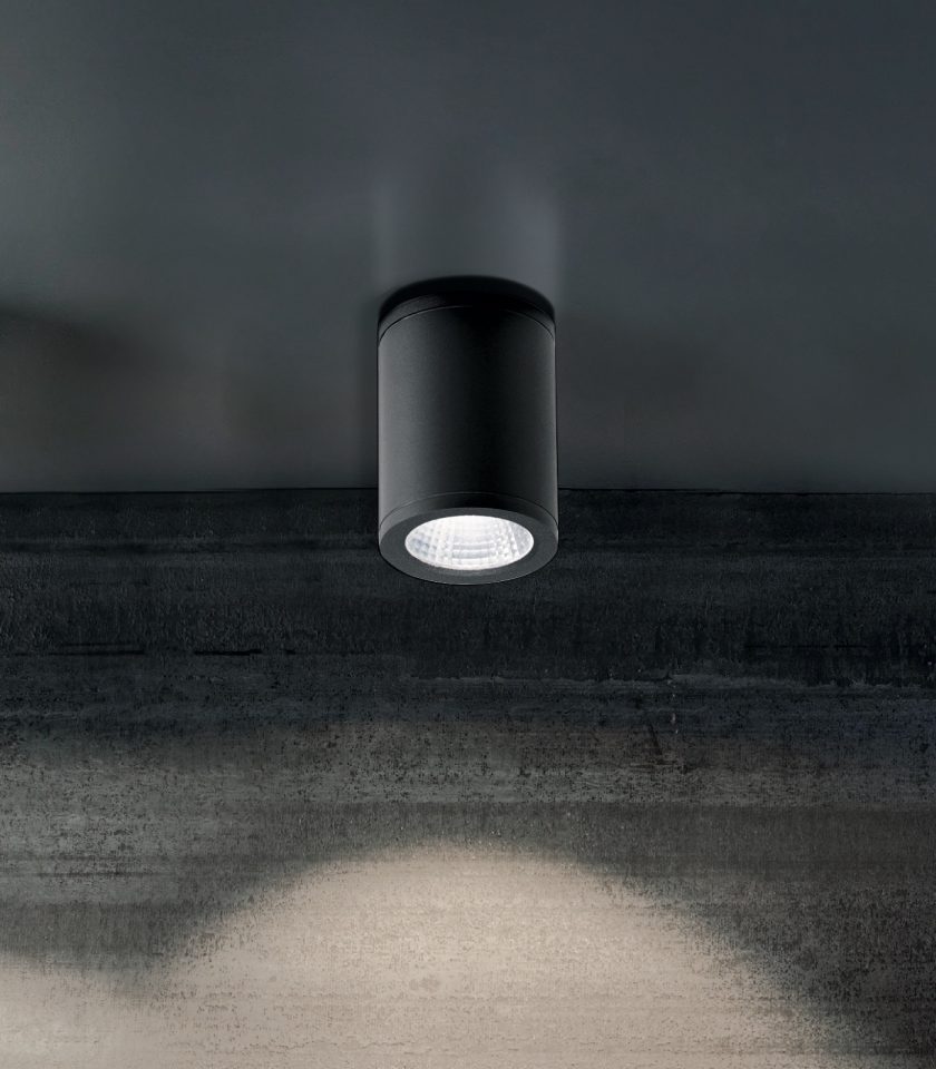 Ai Lati Sole Outdoor Ceiling Light in Round / Dark Grey