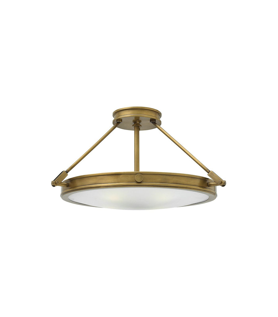 Elstead Collier Semi-Flush Ceiling Light in Heritage Brass