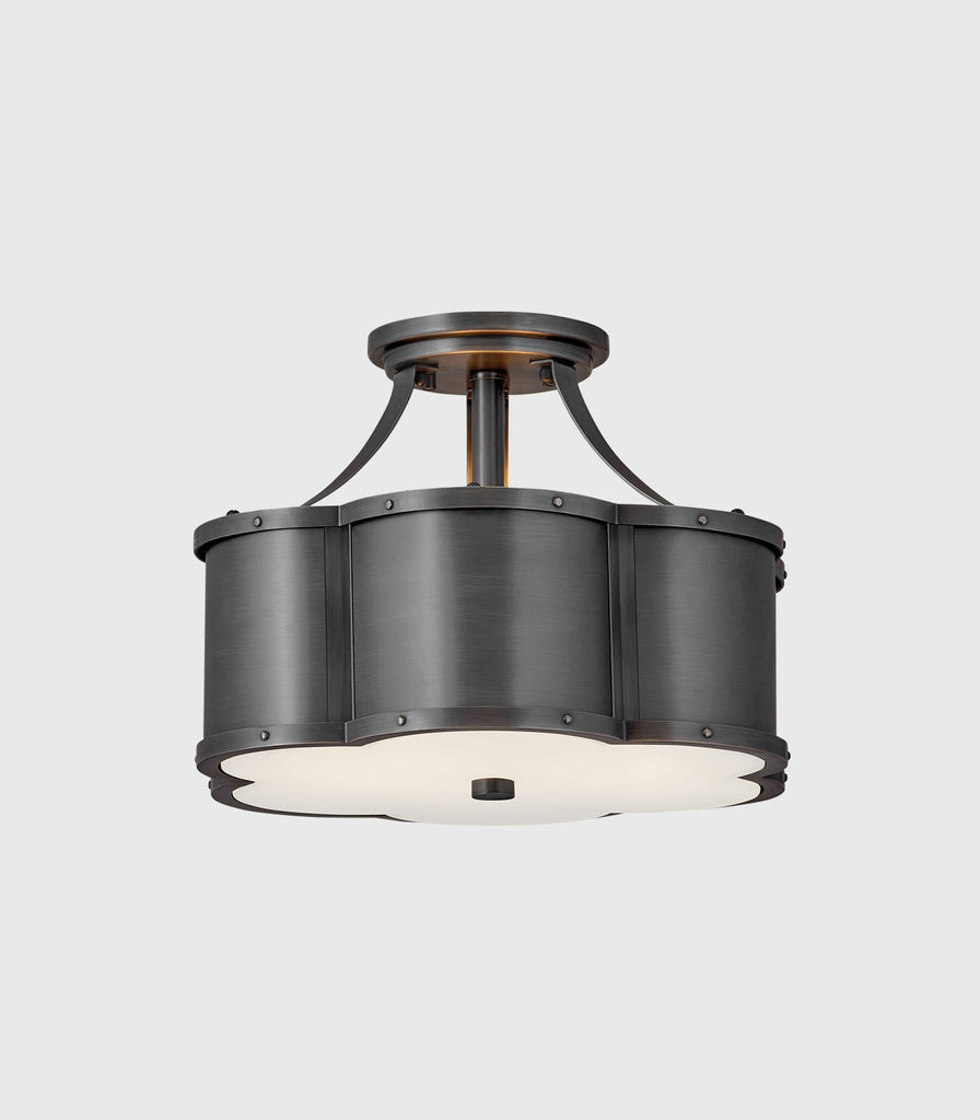 Elstead Chance 2lt Semi-Flush Ceiling in Blackened Brass