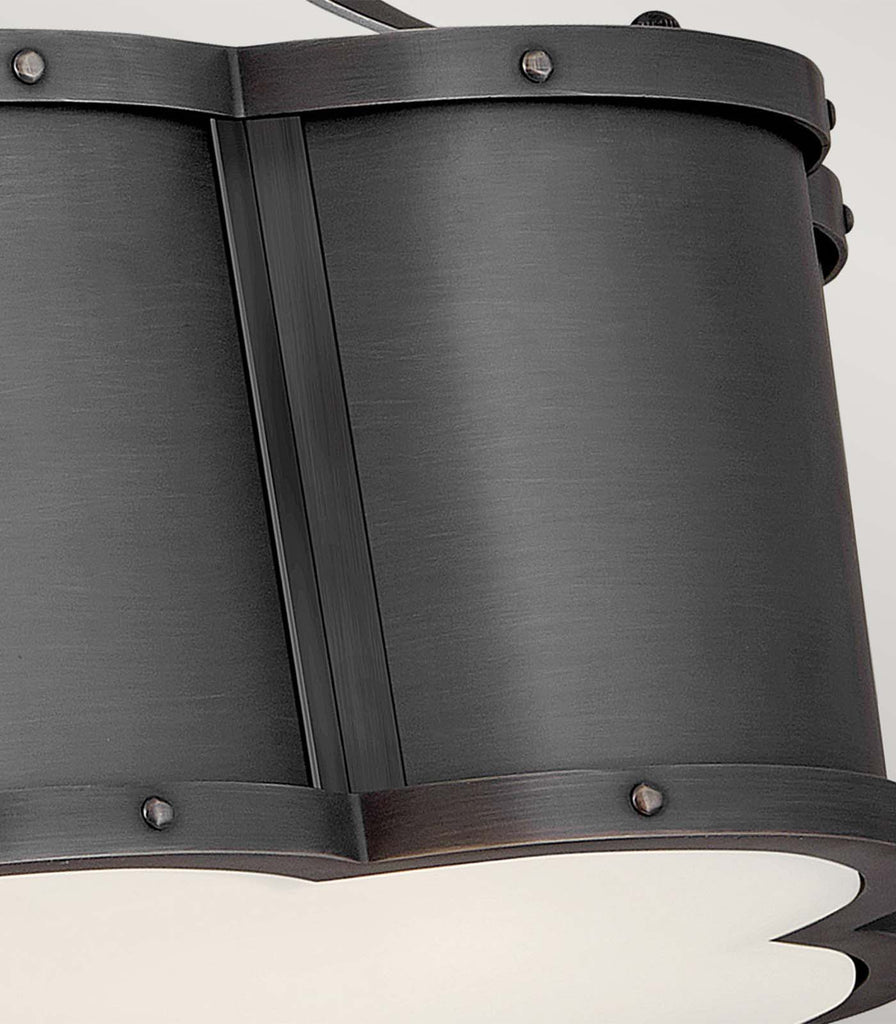 Elstead Chance 2lt Semi-Flush Ceiling in Blackened Brass close up