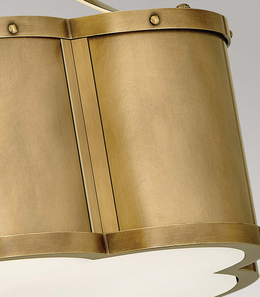 Elstead Chance 2lt Semi-Flush Ceiling in Heritage Brass close up
