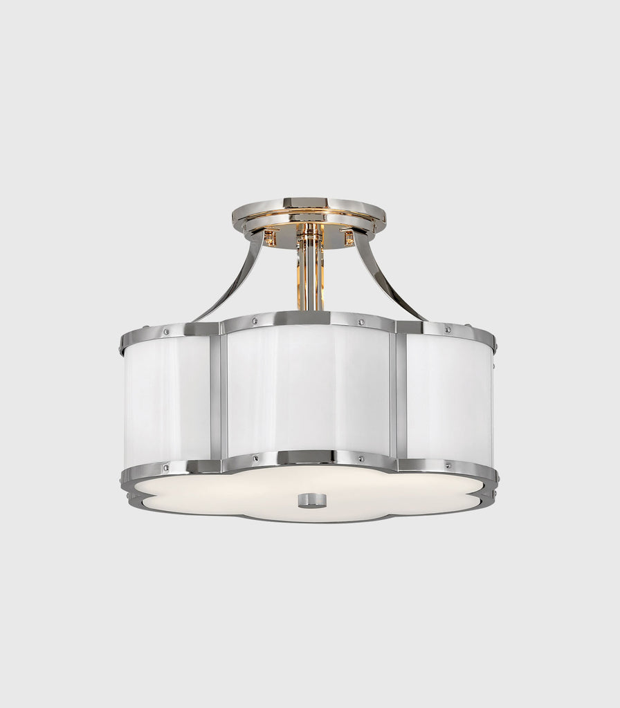 Elstead Chance 2lt Semi-Flush Ceiling in Polished Nickel/Polished White