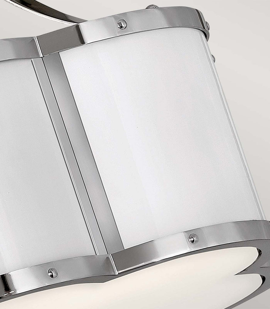 Elstead Chance 2lt Semi-Flush Ceiling in Polished Nickel/Polished White close up