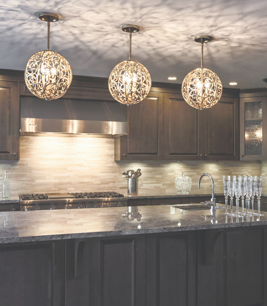 Elstead Arabesque Mini Chandelier featured in Kitchen