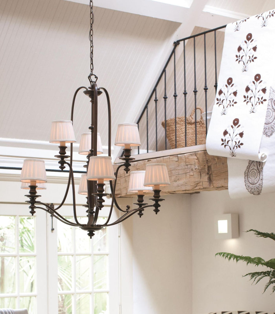Elstead Dunhill Chandelier featured within a interior space