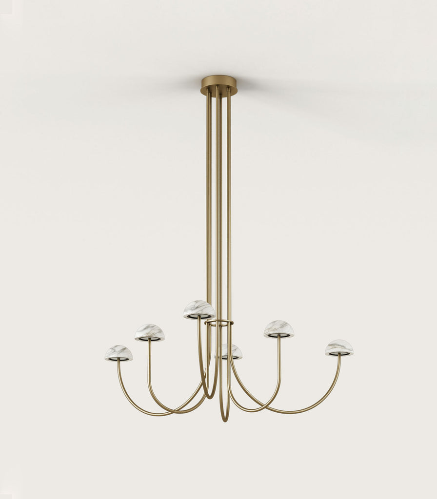 Aromas Dussa Chandelier in Matte Brass/White