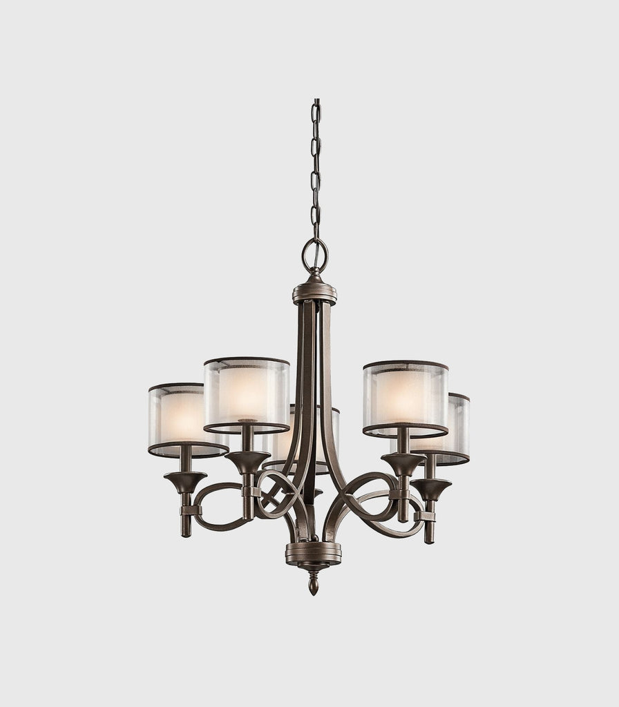 Elstead Lacey Chandelier in 5 Light/Mission Bronze