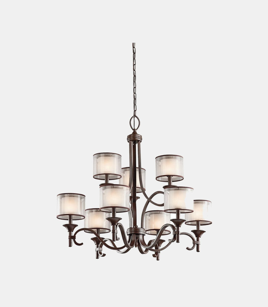 Elstead Lacey Chandelier in 9 Light/Mission Bronze