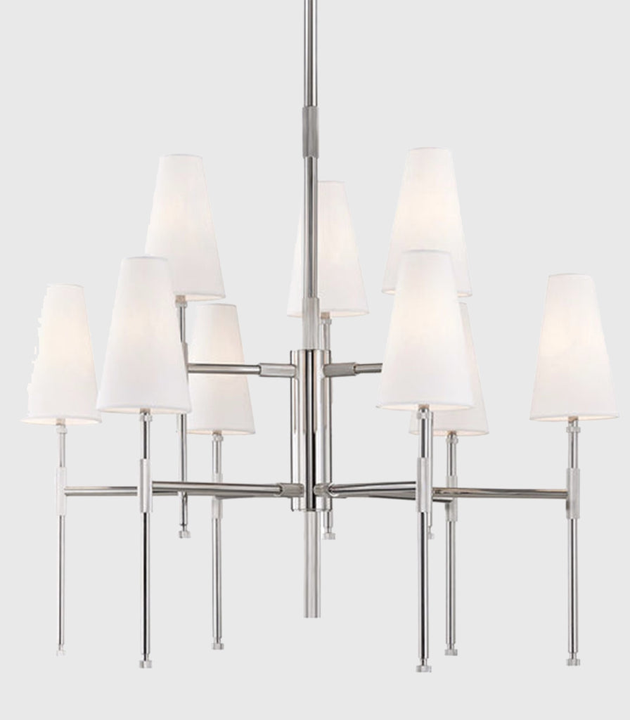 Hudson Valley Bowery Chandelier in 9 Light/Polished Nickel