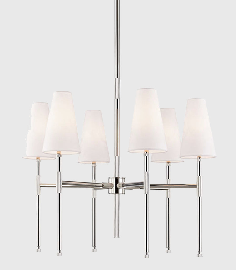 Hudson Valley Bowery Chandelier in 6 Light/Polished Nickel