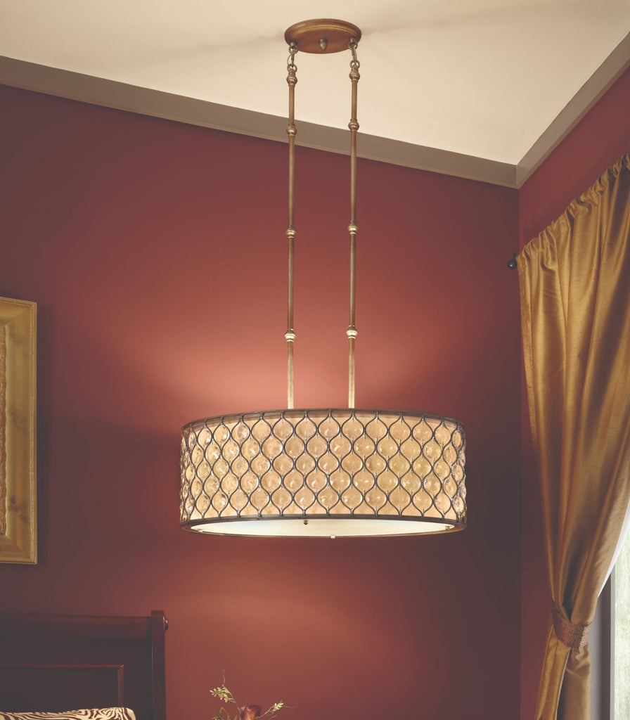 Elstead Lucia Chandelier featured within a interior space
