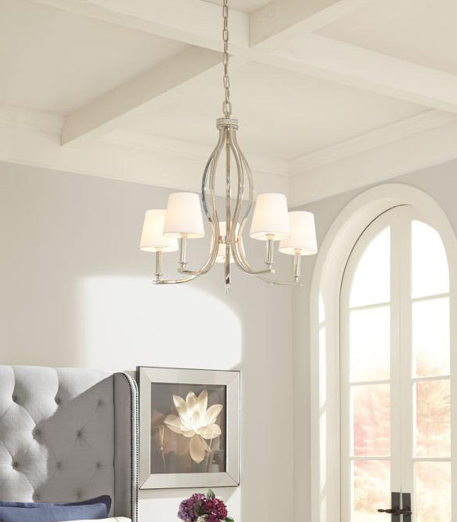 Elstead Pave Chandelier featured within a interior space