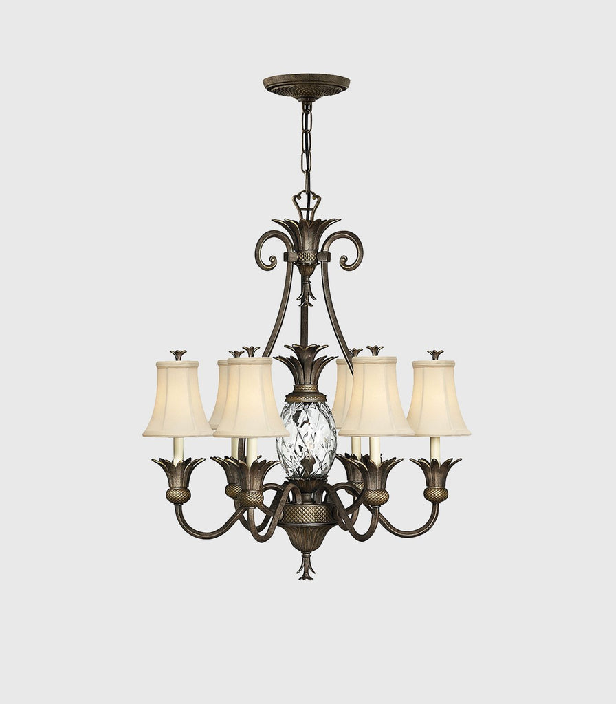 Elstead Plantation Chandelier in Pearl bronze/7 Light