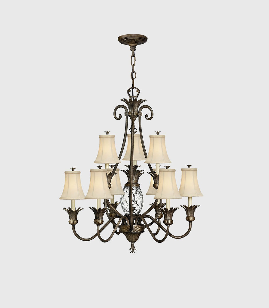 Elstead Plantation Chandelier in Pearl bronze/10 Light