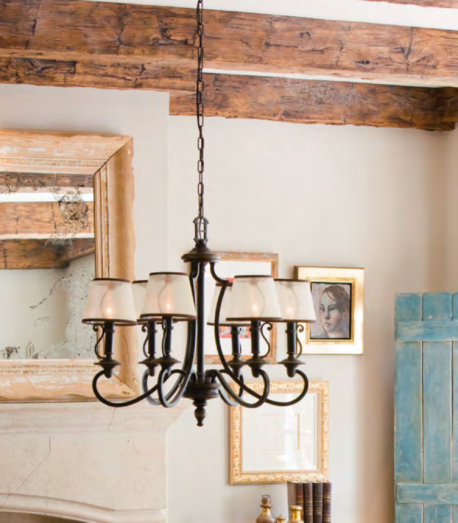 Elstead Plymouth Chandelier featured within a interior space