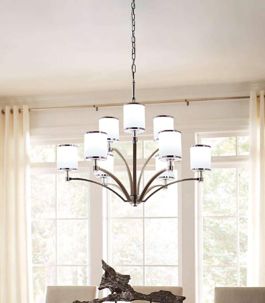 Elstead Prospect Park Chandelier featured within a interior space
