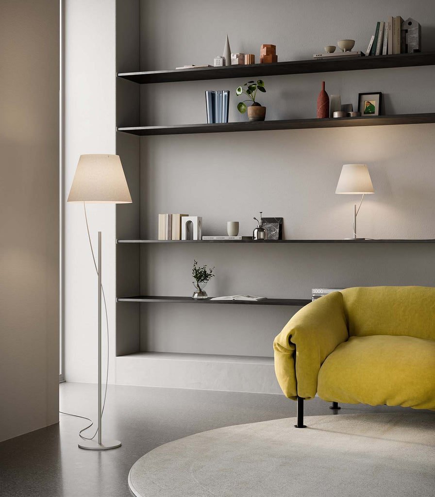 Lodes Hover Floor Lamp featured within interior space