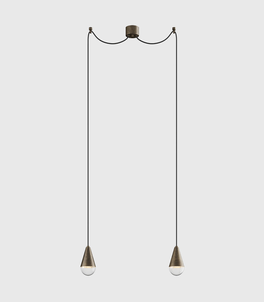 II Fanale Dew Double Pendant Light in Iron