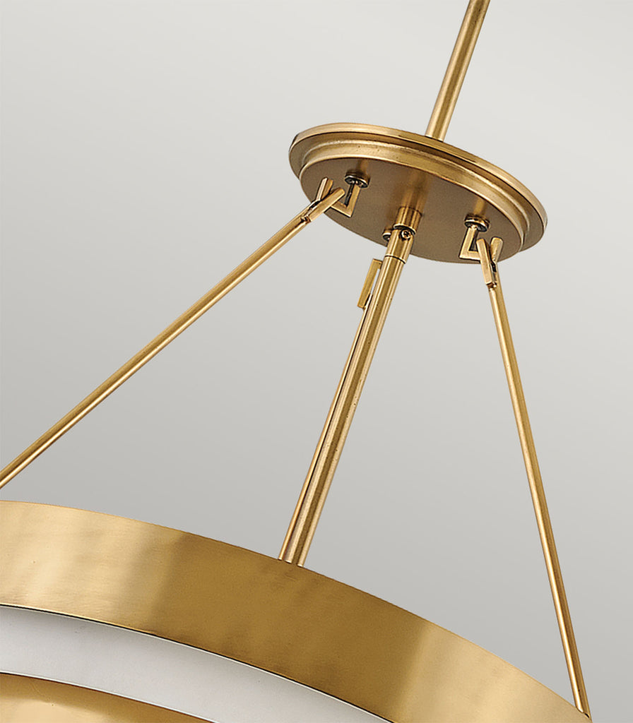Elstead Echelon 4lt Pendant Light in Heritage Brass close up