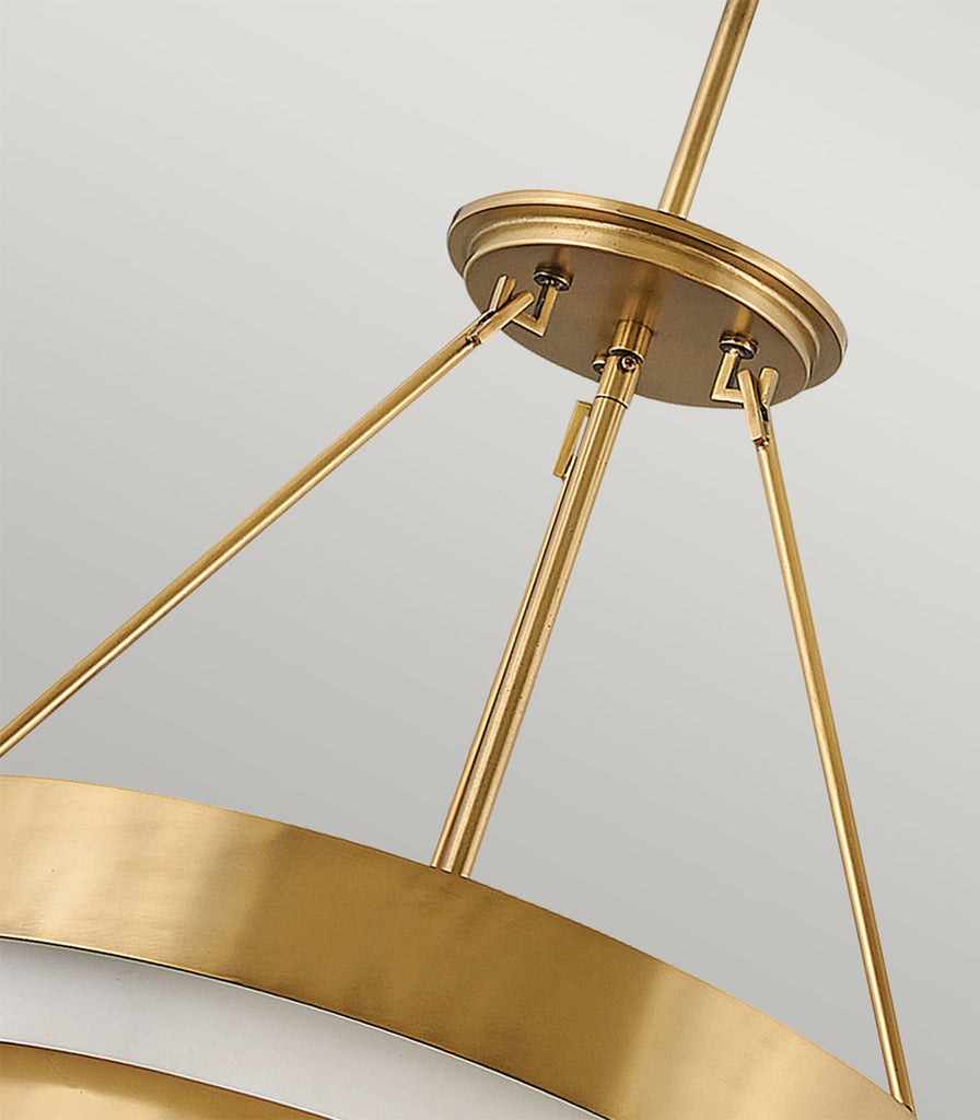 Elstead Echelon 4lt Pendant Light in Heritage Brass close up