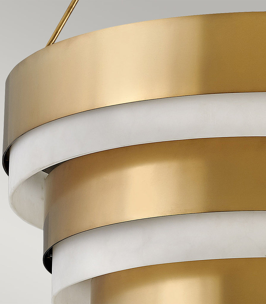 Elstead Echelon 8lt Pendant Light in Heritage Brass closeup