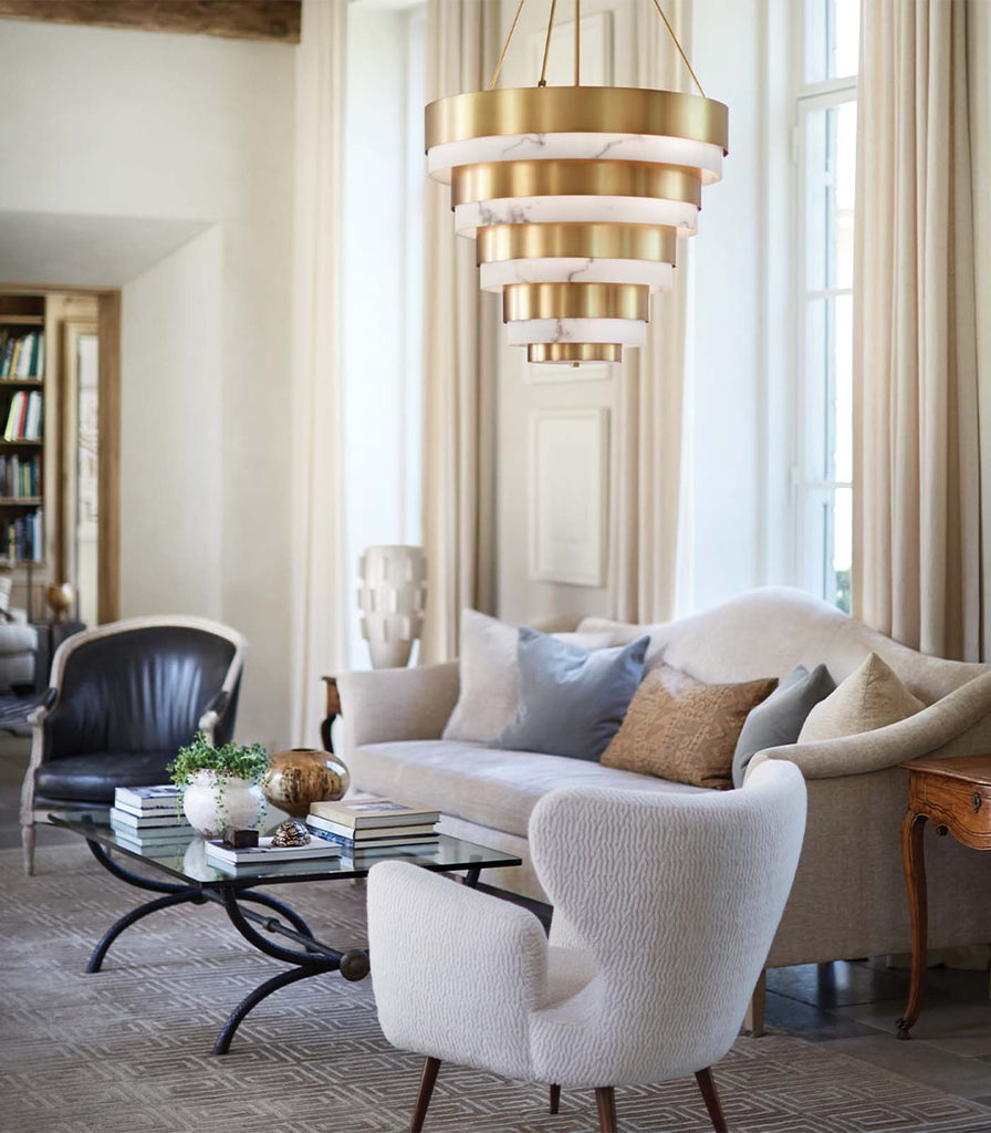 Elstead Echelon 8lt Pendant Light featured in living room