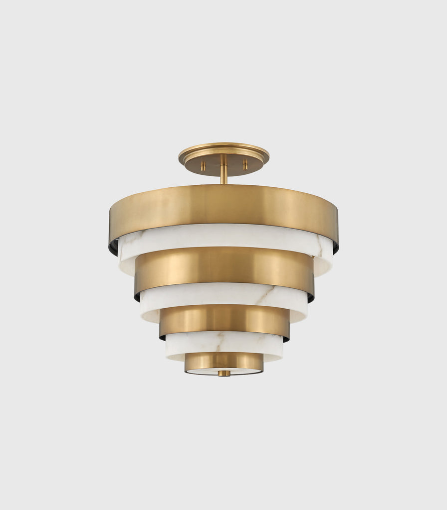 Elstead Echelon Semi-Flush Ceiling Light in Heritge Brass