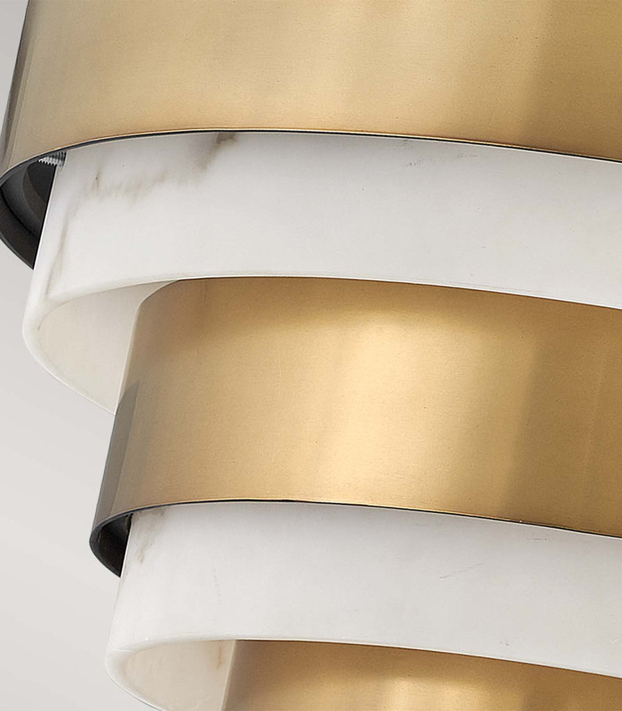 Elstead Echelon Semi-Flush Ceiling Light in Heritge Brass close up