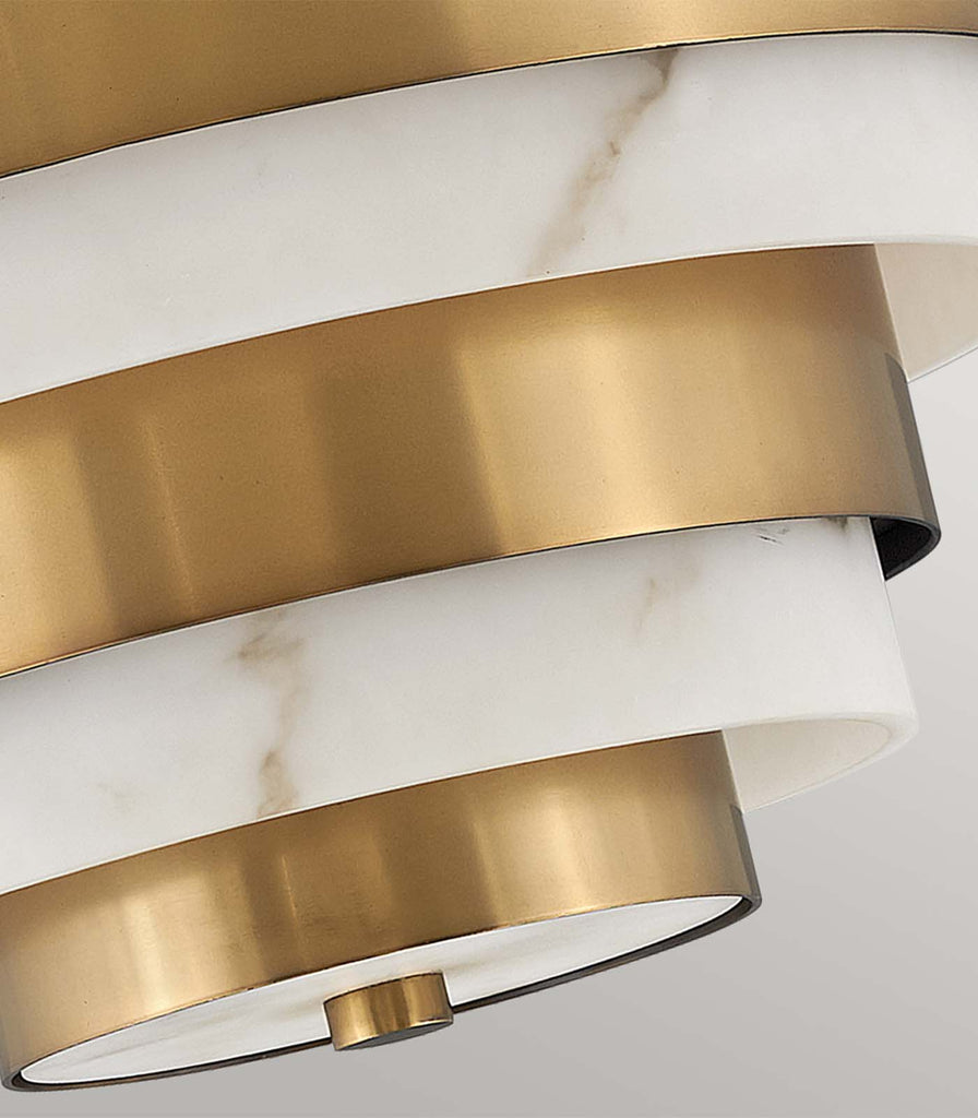 Elstead Echelon Semi-Flush Ceiling Light in Heritge Brass close up